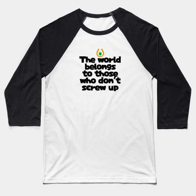 Lucky Charm - Horseshoe and Clover Baseball T-Shirt by vk09design